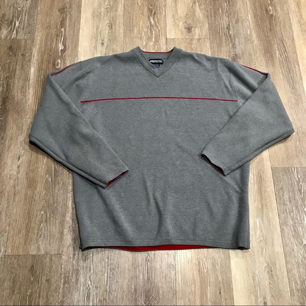 Aeropostale Mens V-Neck Sweater Cotton Blend SZ L